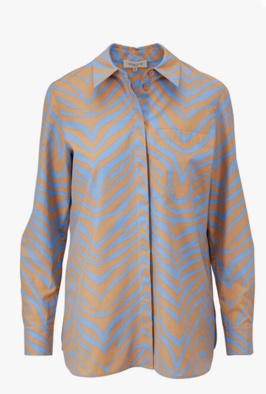 Lafayette 148 New York Ruxton French Blue Cotton & Silk Blouse Women's 2X New